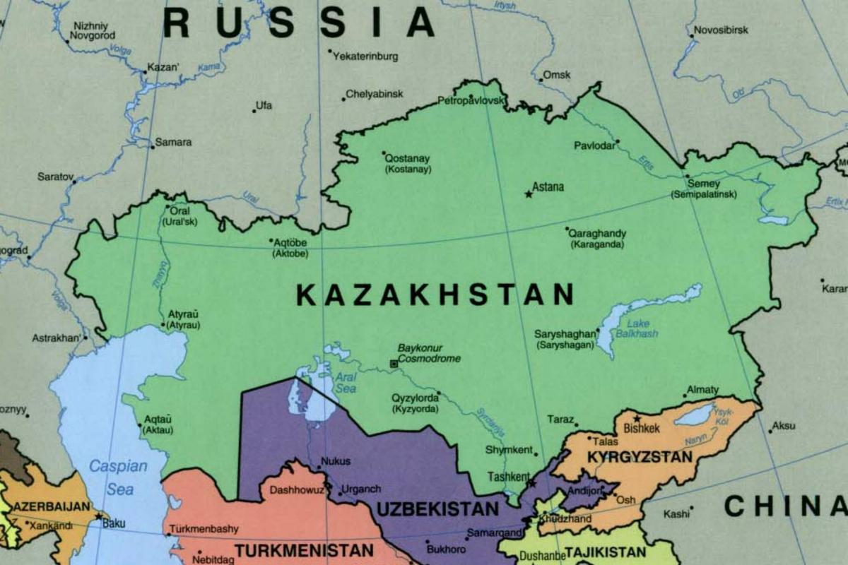 mapa almaty Kazachstán