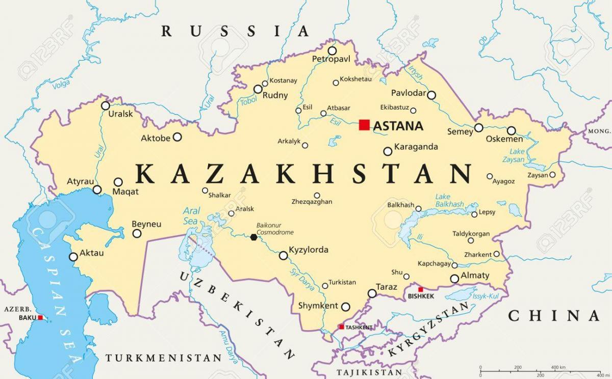 mapa astana Kazachstán