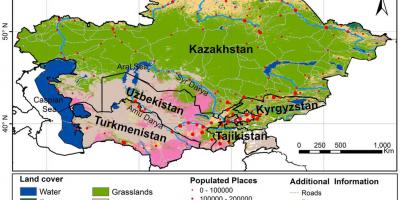 Mapa Kazachstánu klimatu