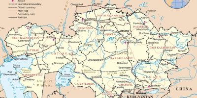 Mapa Kazachstánu politické