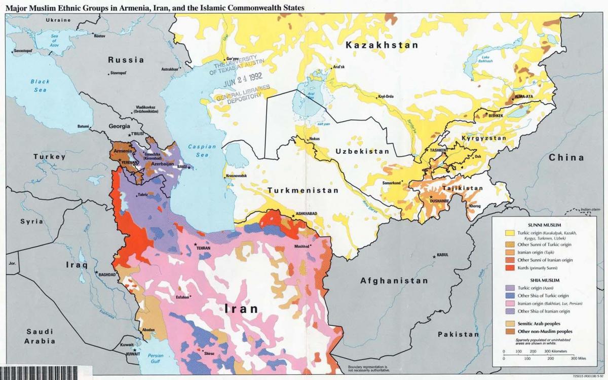 mapa Kazachstánu náboženství