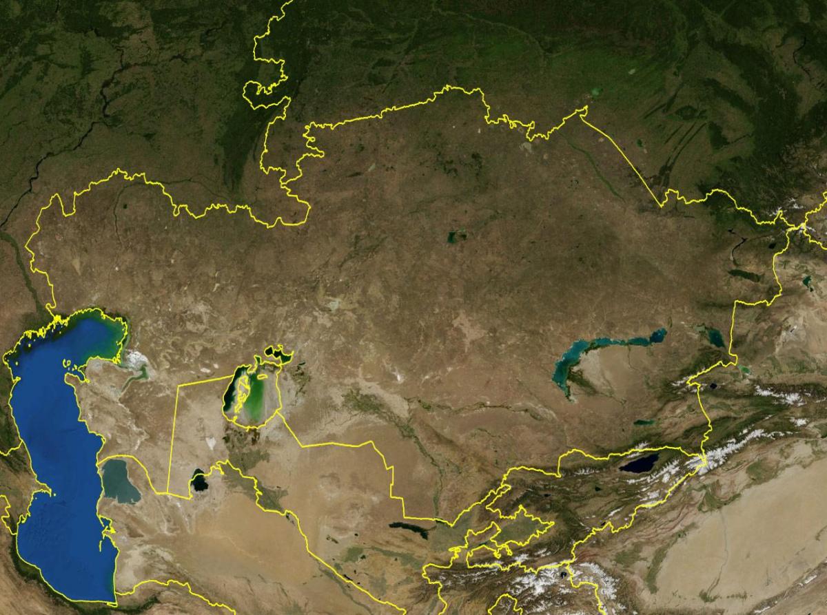 mapa Kazachstánu topografické