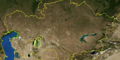 Mapa Kazachstánu topografické